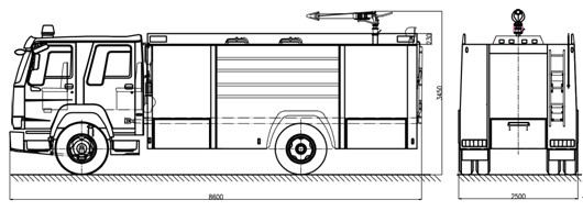 消防車上裝結構圖 消防車上裝結構圖