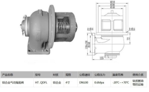 4寸鋁合金氣動(dòng)海底閥 4寸鋁合金氣動(dòng)海底閥